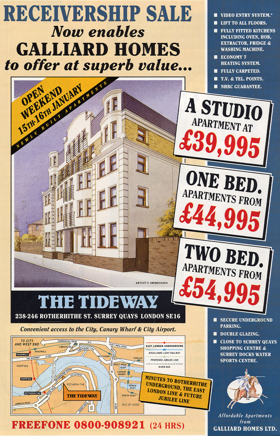 The Tideway by Galliard Homes marketing poster