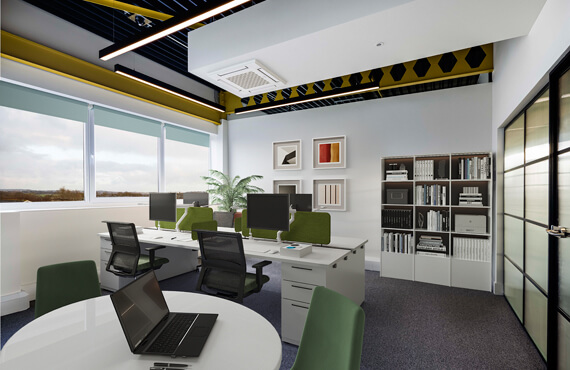 Furnished workspace at Sterling Business Hub