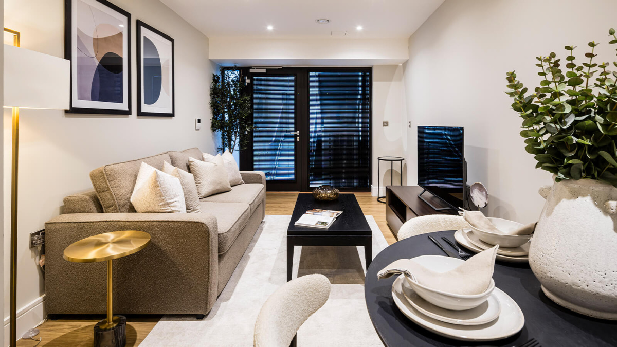 Living area at Ludgate Broadway, ©Galliard Homes.