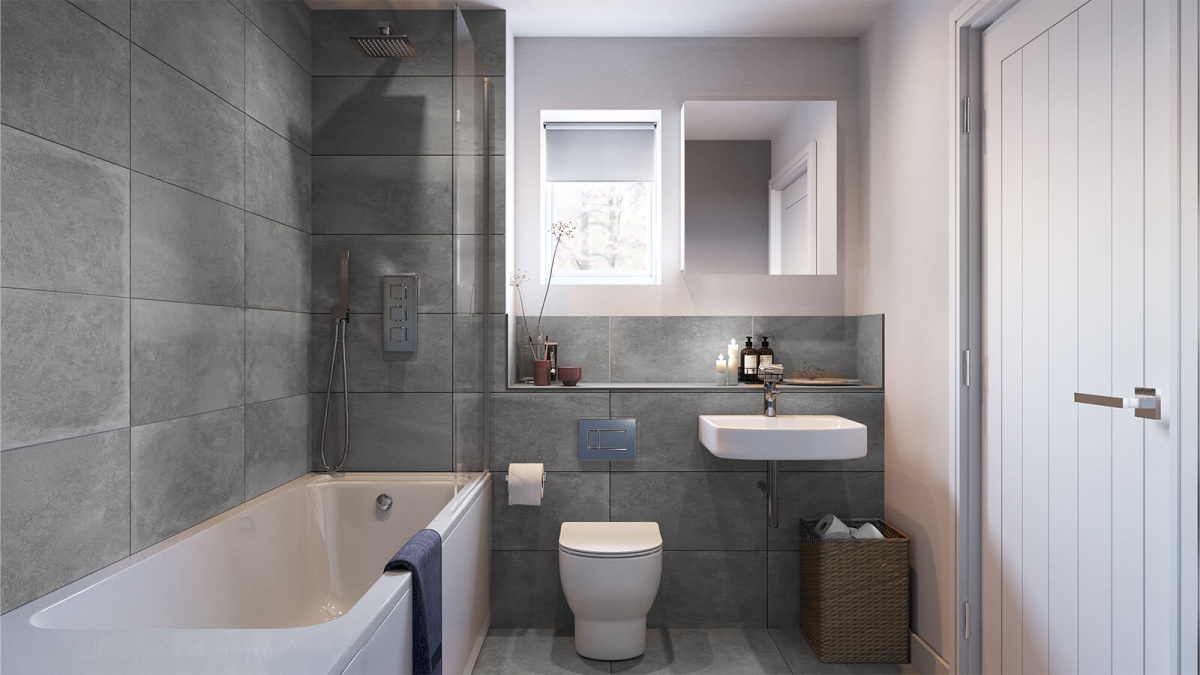 Bathroom at Merchants Yard ©Galliard Homes.