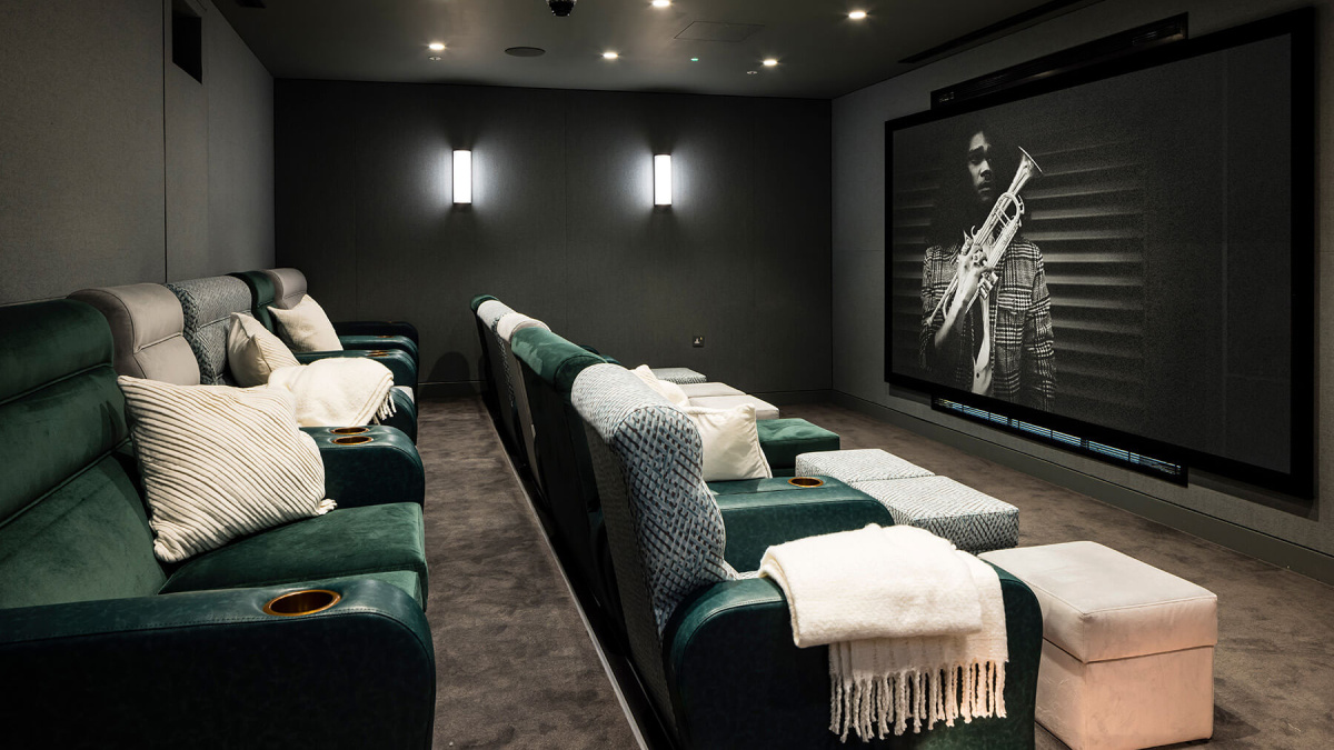 Cinema in lower level 1 at The Stage, ©Galliard Homes.