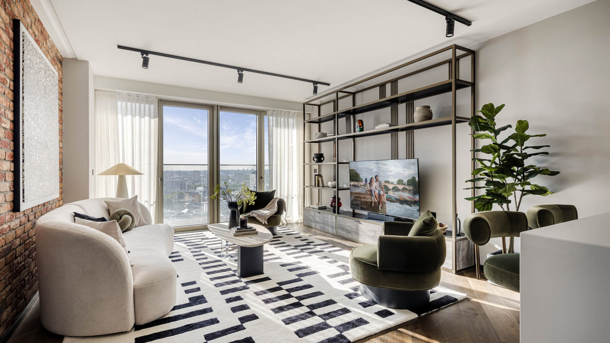 Living room at Apartment 2808 The Stage, ©Galliard Homes.