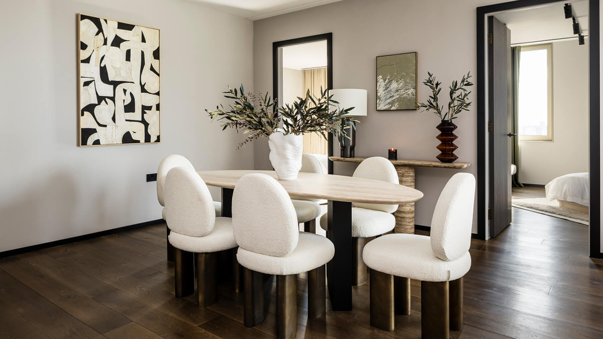 Dining area at Apartment 2808 The Stage, ©Galliard Homes.