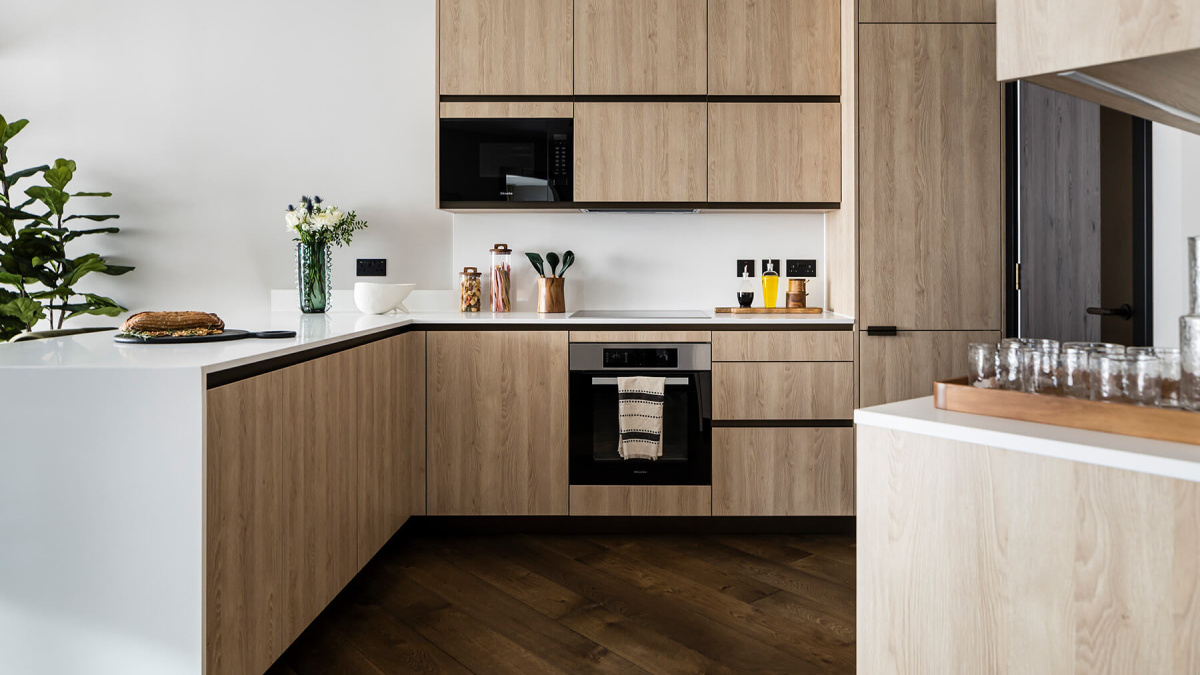 Kitchen at Apartment 2808 The Stage, ©Galliard Homes.