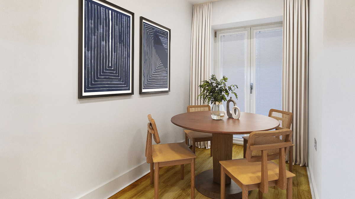 Dining area, image features superimposed furnishings intended for illustrative use only, ©Galliard Homes