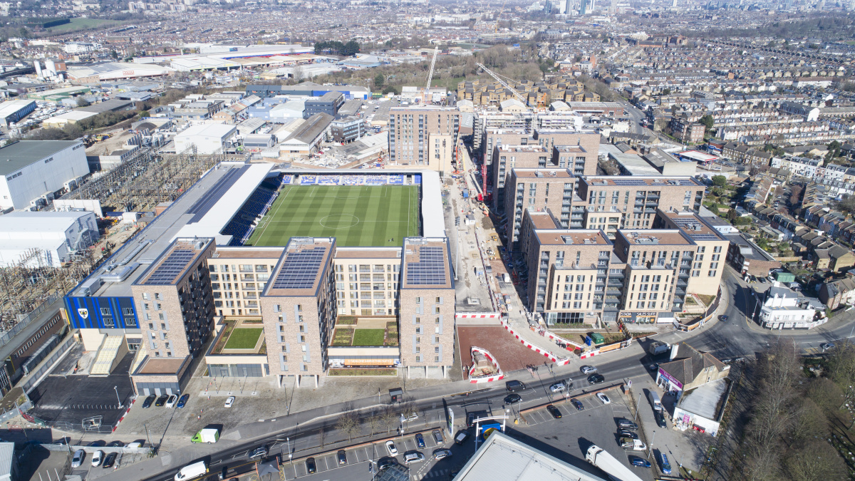 Aerial view of Wimbledon Grounds and surrounding area, ©Galliard Homes. 