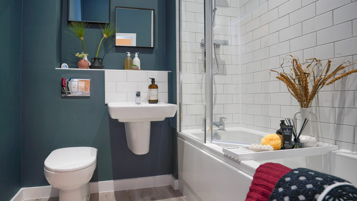 Bathroom at a Belgrave Village apartment, ©Wavensmere