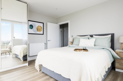 Bedroom at Neptune Wharf ©Galliard Homes.