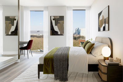 Bedroom at Neptune Wharf ©Galliard Homes Bedroom at Neptune Wharf ©Galliard Homes