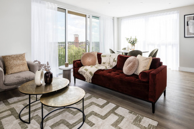 Open-plan living area at Neptune Wharf ©Galliard Homes.