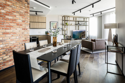 Dining area at Apartment 1810 The Stage, ©Galliard Homes.